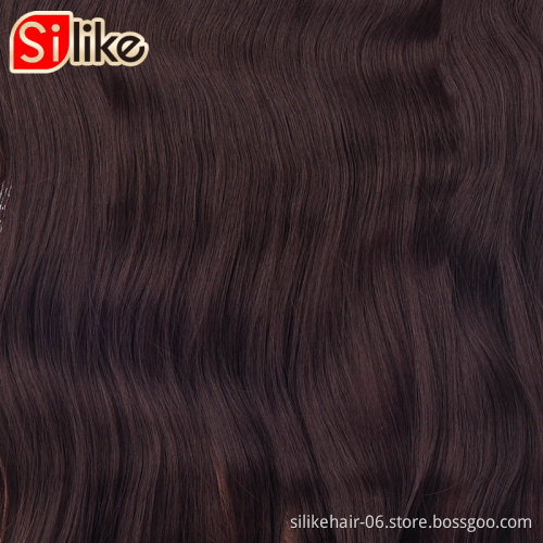 Natural Wavy Long Clips in Hair Extension Synthetic Natural Hair Water Wave Blonde Black Brown Red 24'' For Women Hairpieces